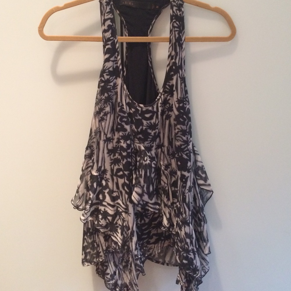 Racer back ruffled top